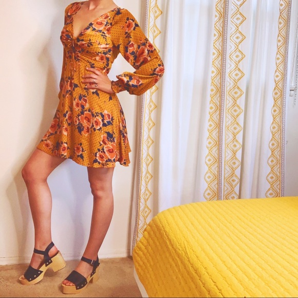 Free People Morning Light Silky Floral Mini Dress - Picture 5 of 16